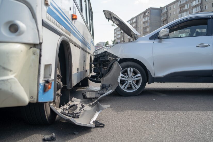 Bus and Light Vehicle T-Bone accident